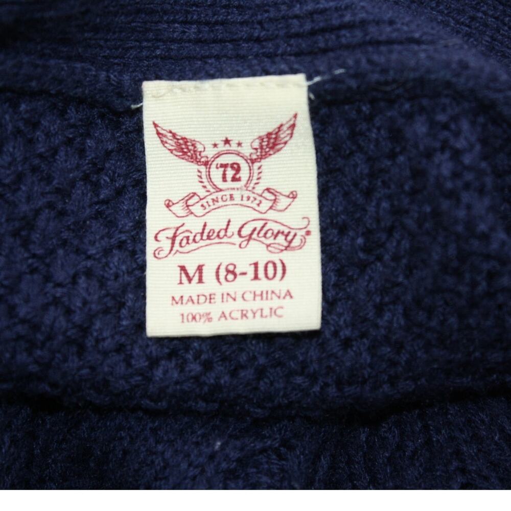 Faded Glory Cardigan Sweater Blue M Long Sleeve Knit Pockets - Picture 5 of 5